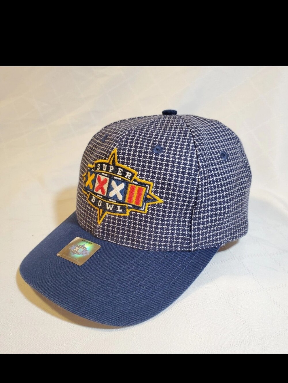 Vintage 90s Super Bowl XXXII Logo Athletic Hat Grey Bottom w/ Sticker Wool Blend